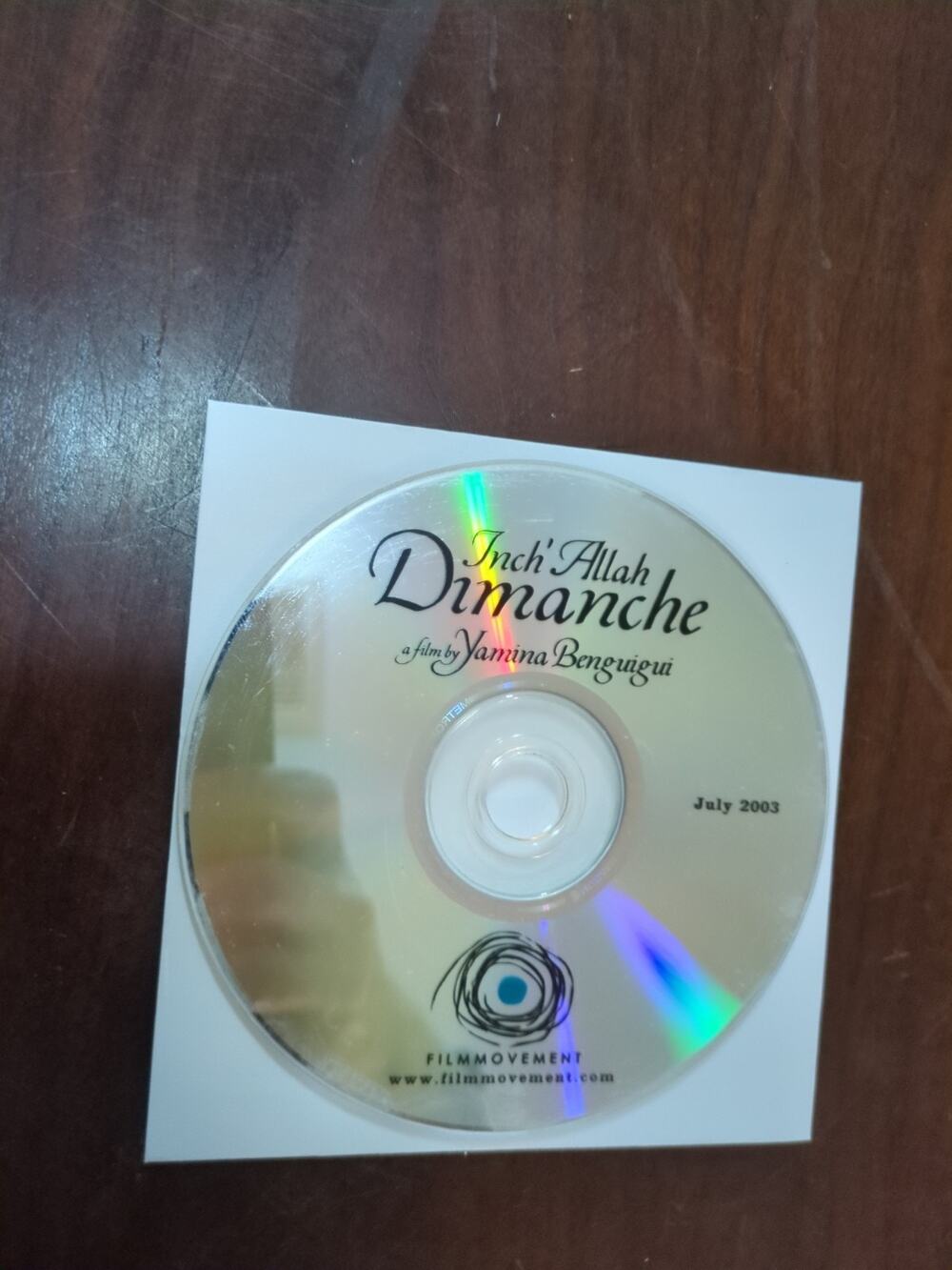 Inch Allah Dimanche (DVD, 2003) Yamina Benguigui disc only